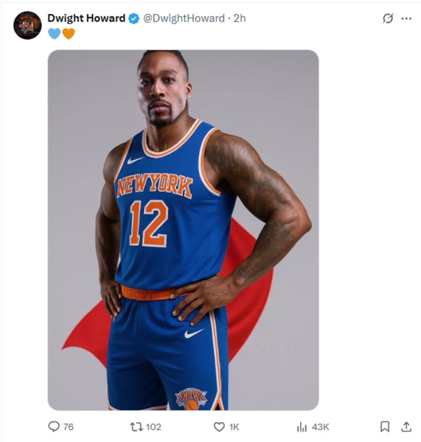 難道說(shuō)？尼克斯步行者G4賽后 霍華德發(fā)推身披尼克斯戰(zhàn)袍